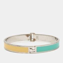 Fendi The Fendista Bicolor Enamel Silver Tone Bracelet
