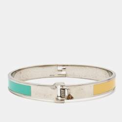 Fendi The Fendista Bicolor Enamel Silver Tone Bracelet