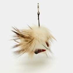 Fendi Multicolor Mink Fur and Leather Eye Studded Cube Monster Bag Charm