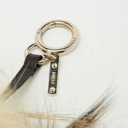 Fendi Multicolor Mink Fur and Leather Eye Studded Cube Monster Bag Charm