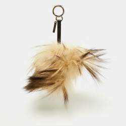 Fendi Multicolor Mink Fur and Leather Eye Studded Cube Monster Bag Charm