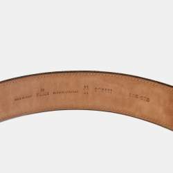 Fendi Brown Zucca Canvas FF Logo Buckle Belt 85 CM