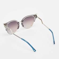Fendi Blue/Silver Mirrored FF0042/S Iridia Crystals Cat Eye Sunglasses