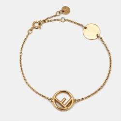 Fendi  F Is Fendi Crystals Gold Tone Bracelet