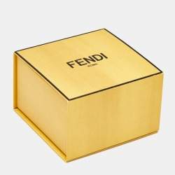 Fendi Signature Crystals Gold Tone Ring Size 56