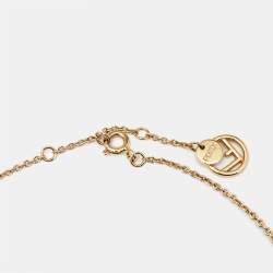 Pre Owned Fendi F Is Fendi Crystals Gold Tone Necklace