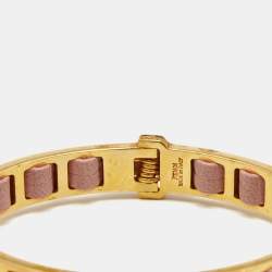 Fendi Fendista Pink Leather Gold Tone Bracelet M
