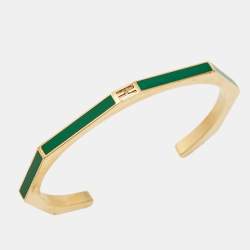 Fendi Baguette Enamel Gold Tone Bracelet M