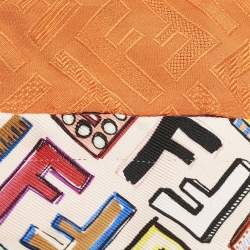 Fendi Multicolor/Orange Zucca Fun Fair Silk Bandeau Scarf