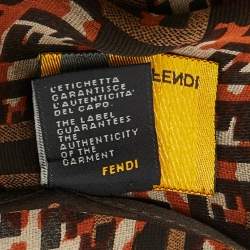 Fendi Brown/Multicolor Zucca Silk Stole 