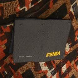 Fendi Brown/Multicolor Zucca Silk Stole 
