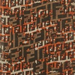 Fendi Brown/Multicolor Zucca Silk Stole 