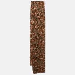 Fendi Brown/Multicolor Zucca Silk Stole 