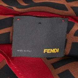 Fendi Brown Zucca Monogram Silk Stole 