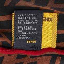 Fendi Brown Zucca Monogram Silk Stole 