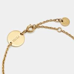 Pre Owned Fendi F is Fendi Crystal Gold Tone Bracelet