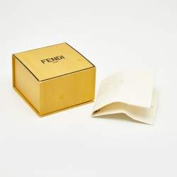 Fendi F is Fendi Bicolor Enamel Gold Tone Narrow Cuff Bracelet L