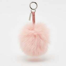 Fendi Pink Fox Fur Pom Pom Bag Charm