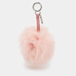 Fendi Pink Fox Fur Pom Pom Bag Charm