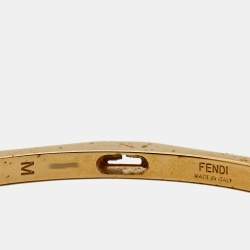 Fendi Baguette Two Tone Open Cuff Bracelet M 