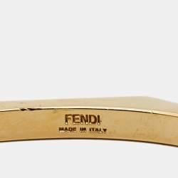Fendi Baguette Two Tone Open Cuff Bracelet S