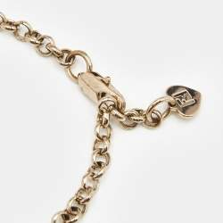 Pre Owned Fendi FF Identification Charm Gold Tone Bracelet