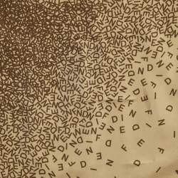 Fendi Beige/Brown Fendi Letters Print Silk Scarf