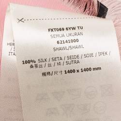 Fendi Pink Abstract Print Silk Scarf