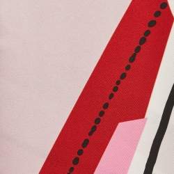 Fendi Pink Abstract Print Silk Scarf