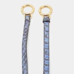 Fendi Blue/Black Python and Leather Adjustable Shoulder Bag Strap