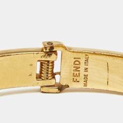 Pre Owned Fendi Monster Eyes Crystal Gold Tone Bracelet M
