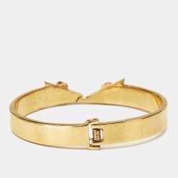 Pre Owned Fendi Monster Eyes Crystal Gold Tone Bracelet M