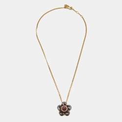 Fendi Blossom Resin Gold Tone Necklace