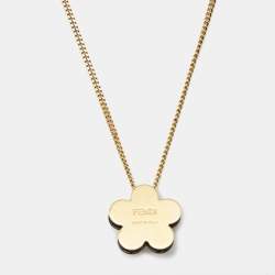 Fendi Blossom Resin Gold Tone Necklace
