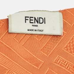 Pre Owned Fendi Orange Print Silk Wrappy Bandeau