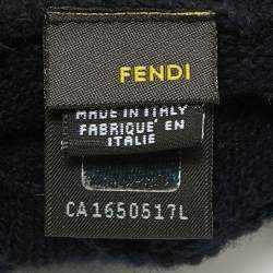 Pre Owned Fendi Blue Wool Blend Gloves One Size