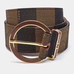 小物 FENDI Logo Zucca Pattern Belt Beige Fendi Multicolor Zucca Coated Canvas FF Logo Belt 75CM Fendi