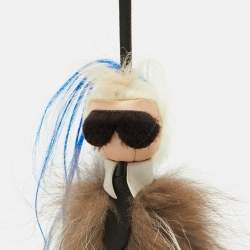 Pre Owned Fendi Multicolor Fur and Leather Karlito Bag Charm