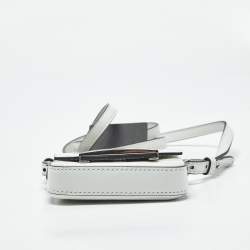 Pre Owned Fendi White Leather Nano Baguette Crossbody Bag Charm