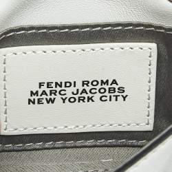 Pre Owned Fendi White Leather Nano Baguette Crossbody Bag Charm