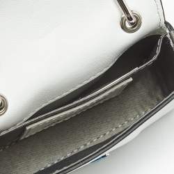 Pre Owned Fendi White Leather Nano Baguette Crossbody Bag Charm