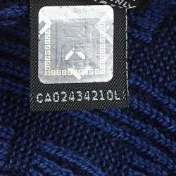 Pre Owned Fendi Blue FF Jacquard Knit Stole