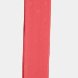 Pre Owned Fendi Red Silk Karligraphy Fringed Scarf