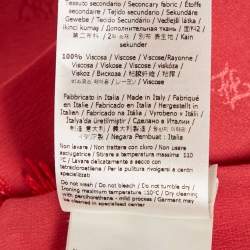 Pre Owned Fendi Red Silk Karligraphy Fringed Scarf