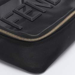 Pre Owned Fendi Black Mesh Logo Cosmetic Case