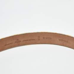 Pre Owned Fendi Multicolor Zucchino Canvas FF Buckle Belt 85 CM