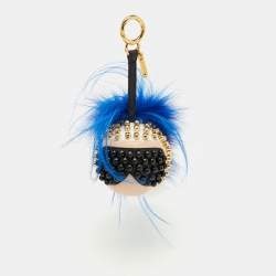 Pre Owned Fendi Tri Color Fur and Leather Karlito Bag Charm