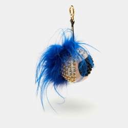 Pre Owned Fendi Tri Color Fur and Leather Karlito Bag Charm