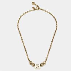 Pre Owned Fendi F is Fendi Gold Tone Necklace
