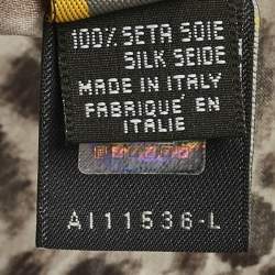 Pre Owned Fendi Monochrome Printed Silk Scarf